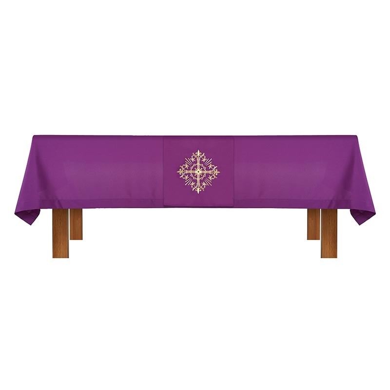  Altar Frontal and Holy Trinity Cross Purple Overlay Cloth