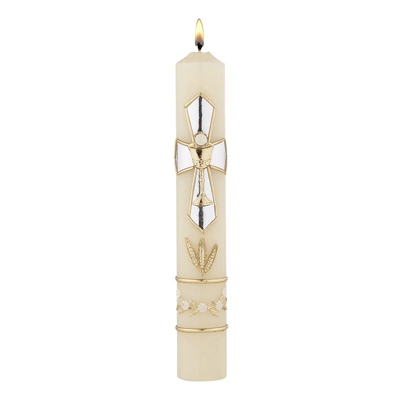 Chalice, Host and Cross First Communion Candle