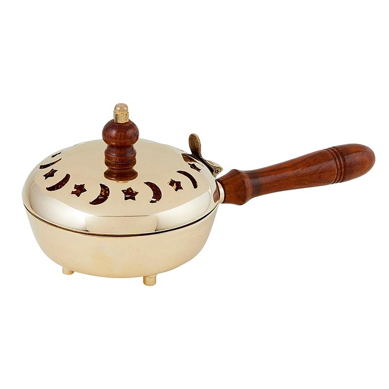 Church Incense Burner with Wood Handle