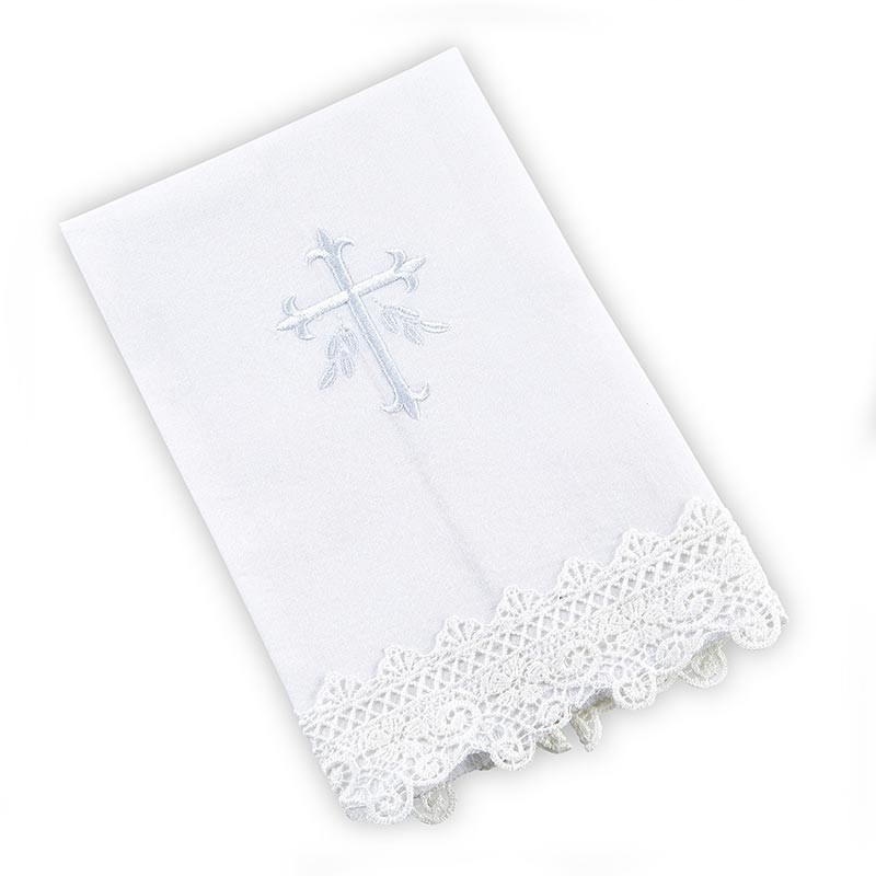 Fleur De-Lis Cross Baptismal Towel