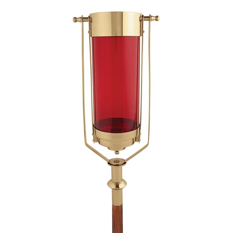 Swinging Processional Torch with Ruby Glass