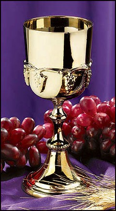 Gold Communion Cup with Grapes