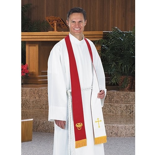 Reversible Clergy Stoles Red and White