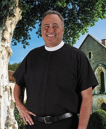 Roomey Toomey Mens Clergy Neckband Shirt - Short Sleeve