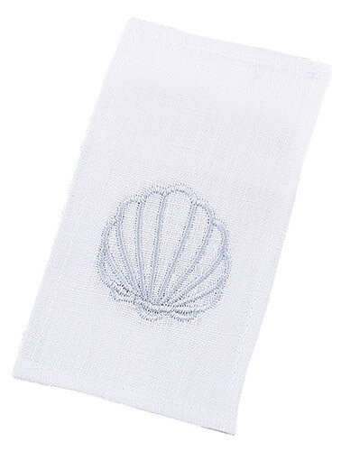 Shell Baptismal Napkin Silver Embroidery