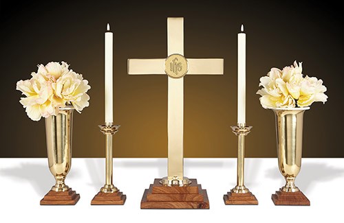 Wood/Brass Altar Set