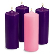 12 inch Purple Advent Pillar Candles