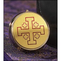 7-Host Communion Pyx Jerusalem Cross