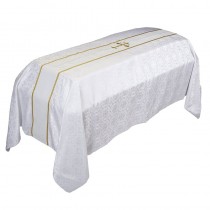 White Funeral Palls with Cross Embroidery