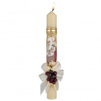 First Communion Candle-Girl w ribbon & flowers