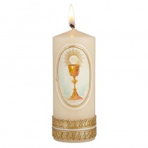 First Communion Pillar Candle Chalice & Host