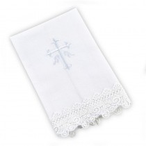 Fleur De-Lis Cross Baptismal Towel
