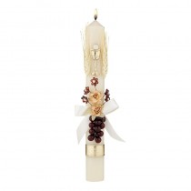 Grapes & Wheat w/ Flowers First Communion Candle