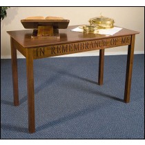 Communion Table This Do In Remembrance of Me Maple