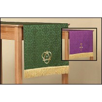 Reversible Table Runner with Cross: Purple/Green