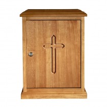 Plain Cross Wood Tabernacle - Medium Oak