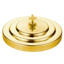 Polished Steel Communion Tray Cover - Brass Tone