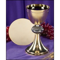 Budded Cross Chalice and Paten Set