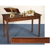 Communion Table This Do In Remembrance of Me Solid Maple Silk Screened