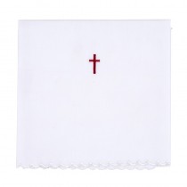 Red Cross with Lace Trim Lavabo Towel