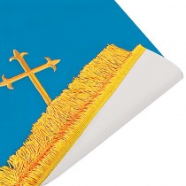 Reversible Fleur-de-Lis Cross Bible Marker - Blue/White