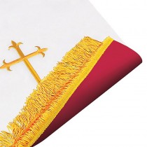 Reversible Fleur-de-Lis Cross Communion Table Runner - Red/White