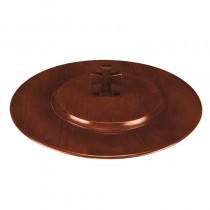 Walnut Stain Wood Stacking Bread Plate Lid