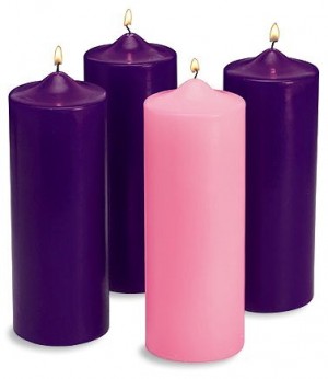 12 inch Purple Advent Pillar Candles