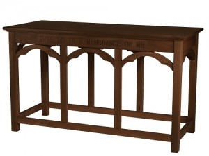 Communion Table  Do This in Memory of Me- Walnut