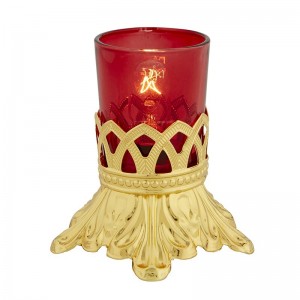 Electric Standing Votive Glass Holder Ruby Glass
