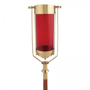 Swinging Processional Torch with Ruby Glass