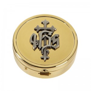 IHS Communion Pyx - 24kt Gold Plated