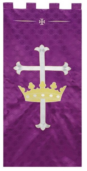 Maltese Jacquard Purple Church Banner