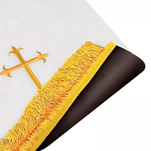 Reversible Fleur-de-Lis Cross Bible Marker - Black and White