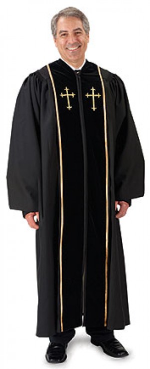 Men's Pulpit Robe with Crosses