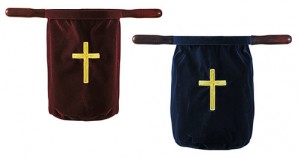 Embroidered Cross Church Offering Bags