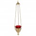 Classic Hanging Sanctuary Lamp with Ruby Glass