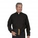 Mens Long Sleeve Comfort Neckband Black Clergy Shirt