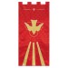 Jacquard Red Church Banner with Descending Dove