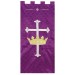 Maltese Jacquard Purple Church Banner for Lent and Easter