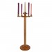 Round Base Church Advent Candlestick Oak Stain