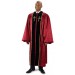 Men's Burgundy Pulpit Robe with Embroidered Gold Crosses