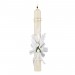 White Flowers and Ribbon First Communion Candle