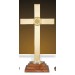  Brass Wood IHS Altar Cross 24"